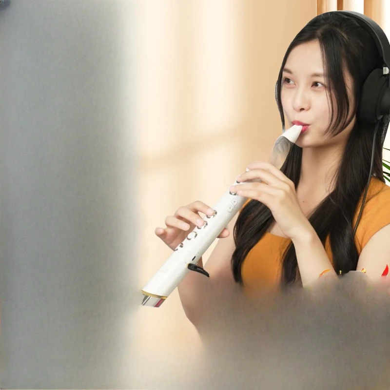 Electric Blowpipe True Sampling Introductory Blowing Instrument Beginner Saxe Hao Tube White