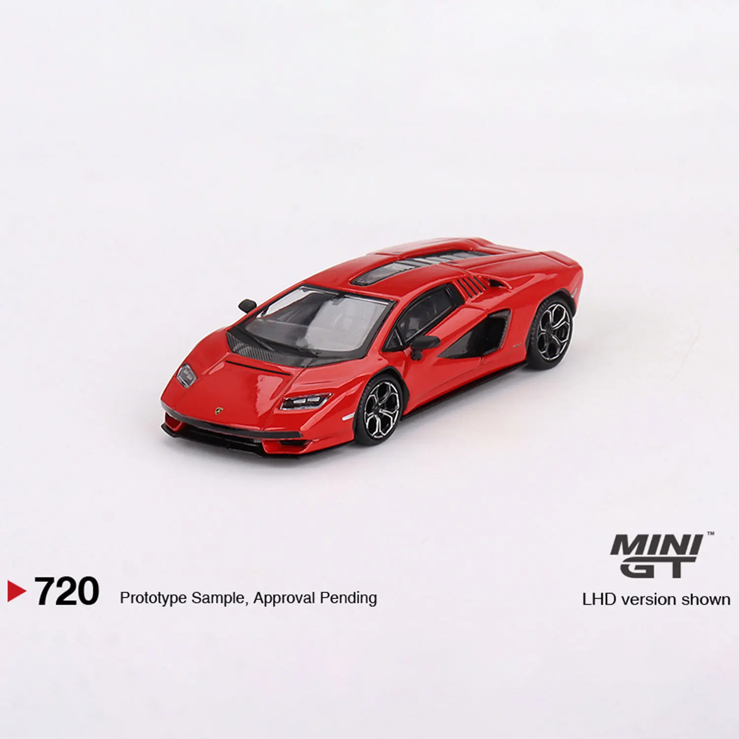 MINI GT 1:64 Lamborghini Countach LPI 800-4 Rosso Mars alloy compression shaft miniature model, boy toy,children's birthday gift