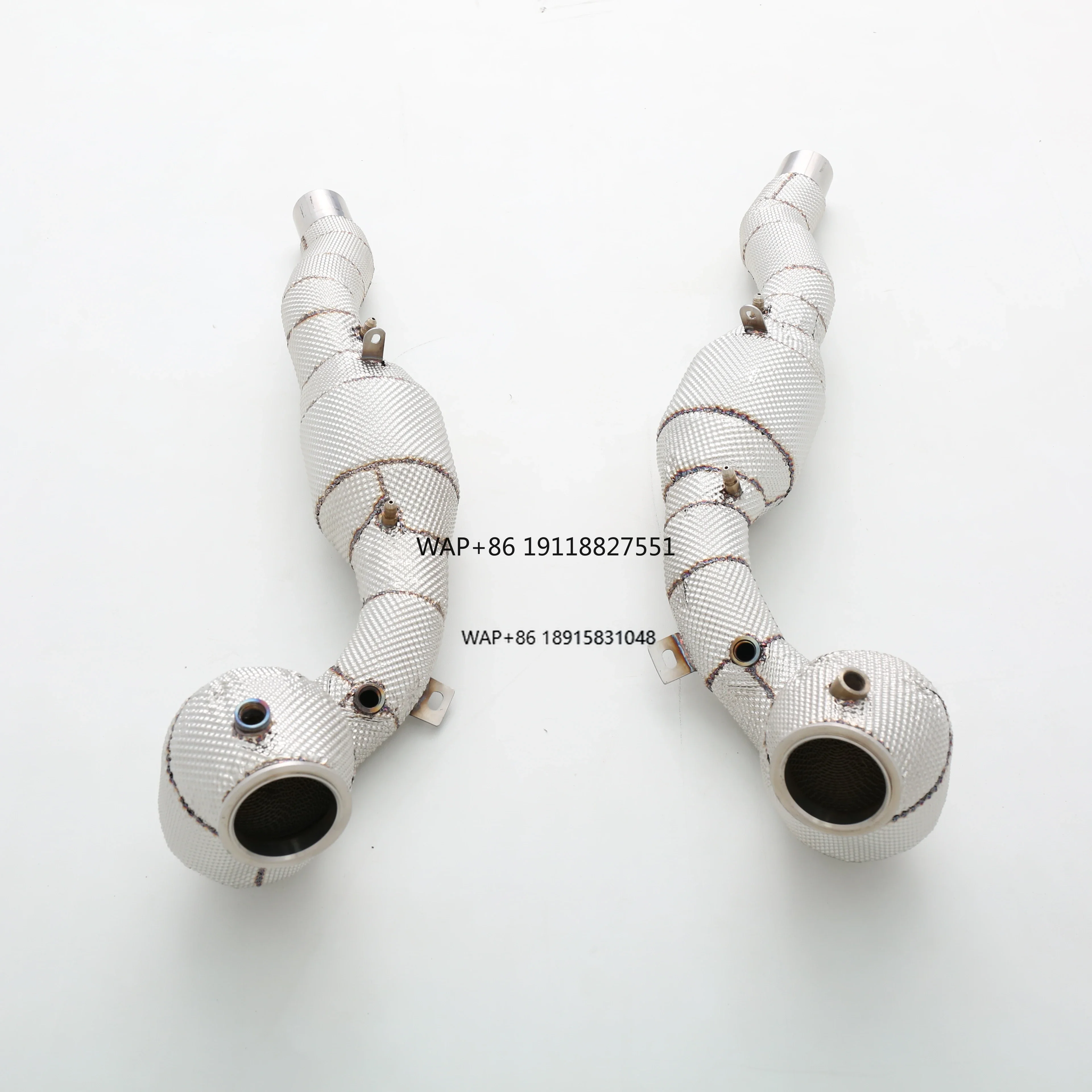 Custom Designed 3.9T V8 Racing Catless Downpipe 304 Stainless Steel with Heatshield Perfect Fit
