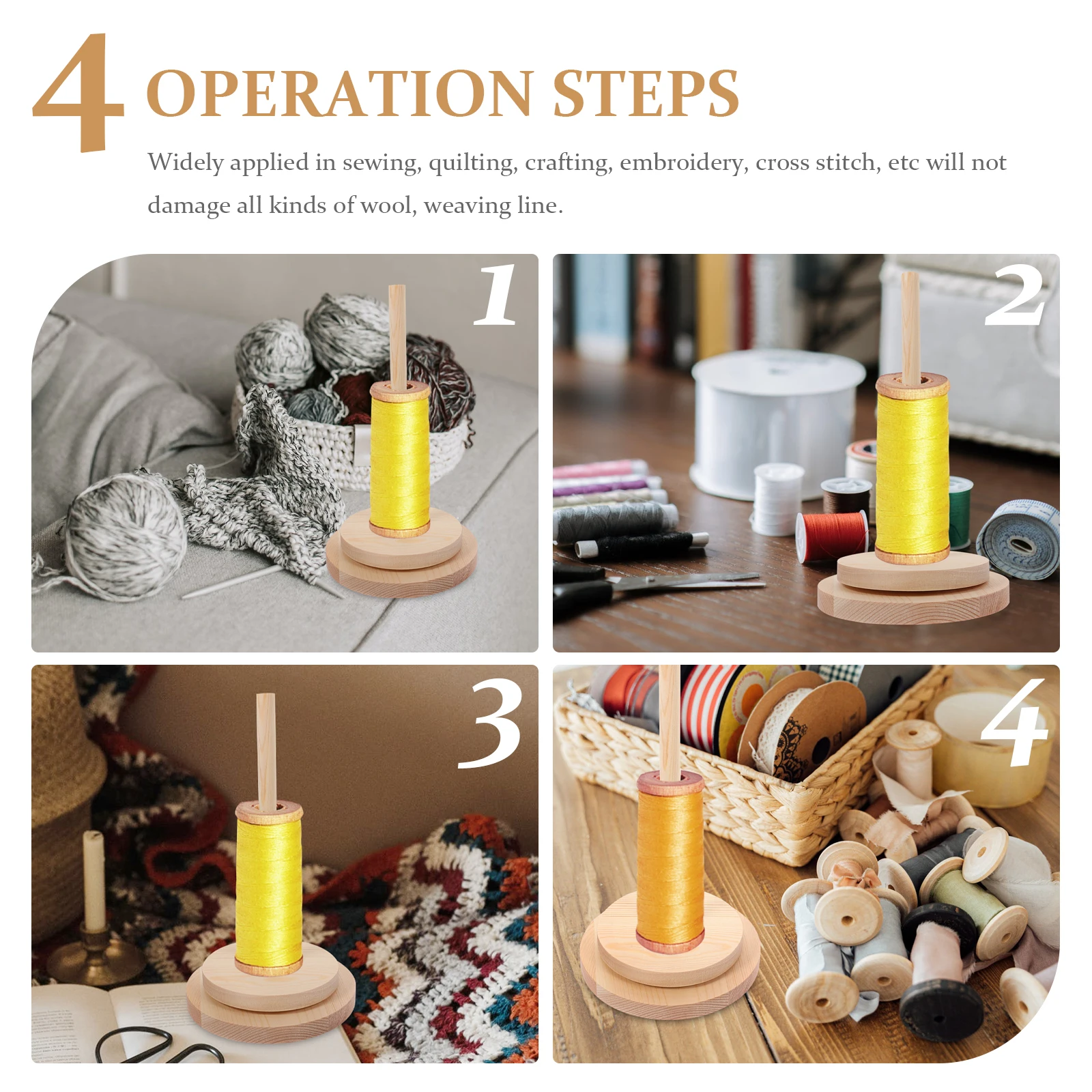 

Rotating Spool Holder Wooden Sewing Thread For Embroidery Knitting Cross Stitch Organizer Stand Storage Rack Wood Thread