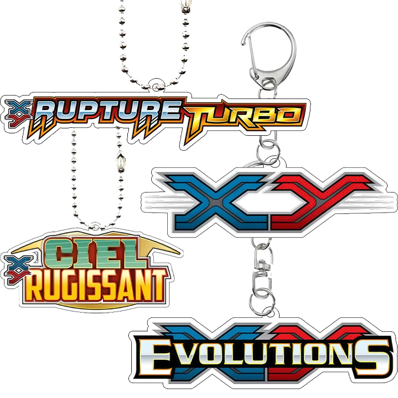 

Аниме XY French TCG Series акриловый брелок для украшения карманный монстр Ptcg логотип игровая коллекция карт брелок сумка подвеска игрушки