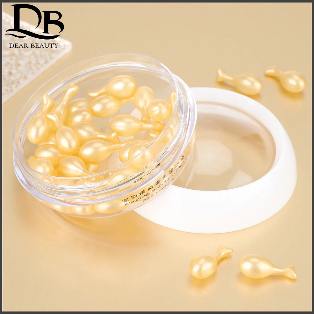 Fullerene Placenta Capsule Essence Shrink Pores Moisturizing Nourishing Serum Firming Anti-wrinkle Repairing Hydrating Skin