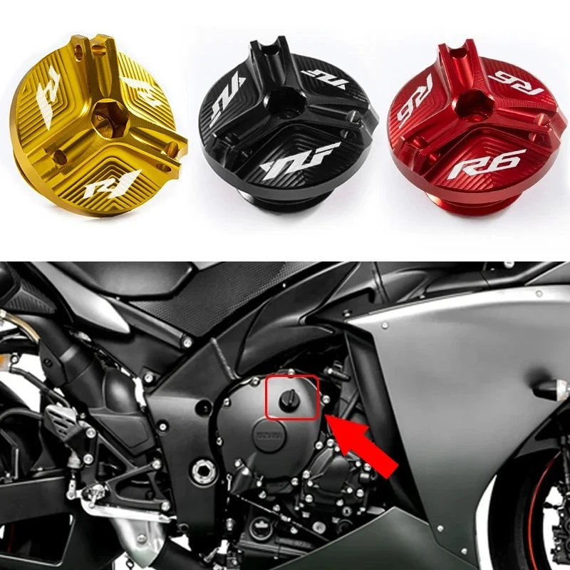 Motorcycle CNC Engine Oil Filler Cap Oil Plug Cover Accessories YZF-R1 R6 For Yamaha YZF R1 R3 R6 R7 R1M YZFR1 YZFR3 YZFR6 YZFR7
