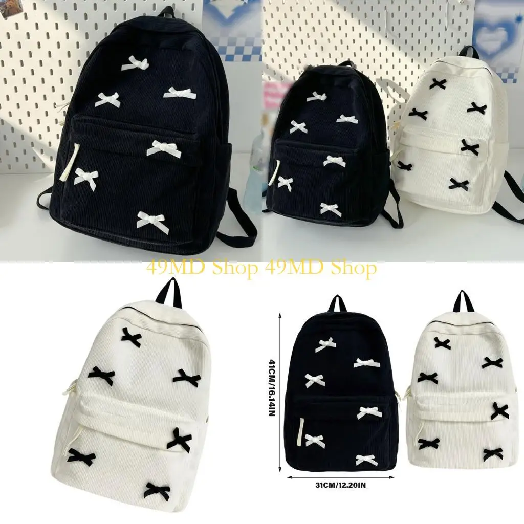 

49MD Laptop Backpack Student School Backpack College Daypacks Bows Aesthetic Backpack