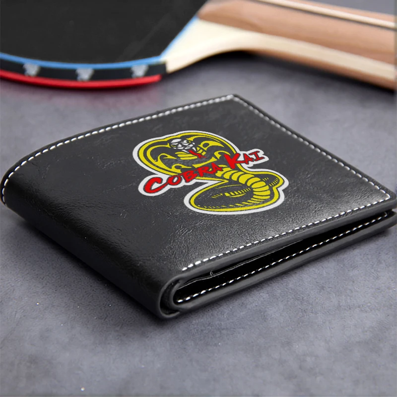 Cobra Kai Logo PU Leather Wallet Men's Slim Compact Design Durable Lightweight Business Style Fashion Accessory