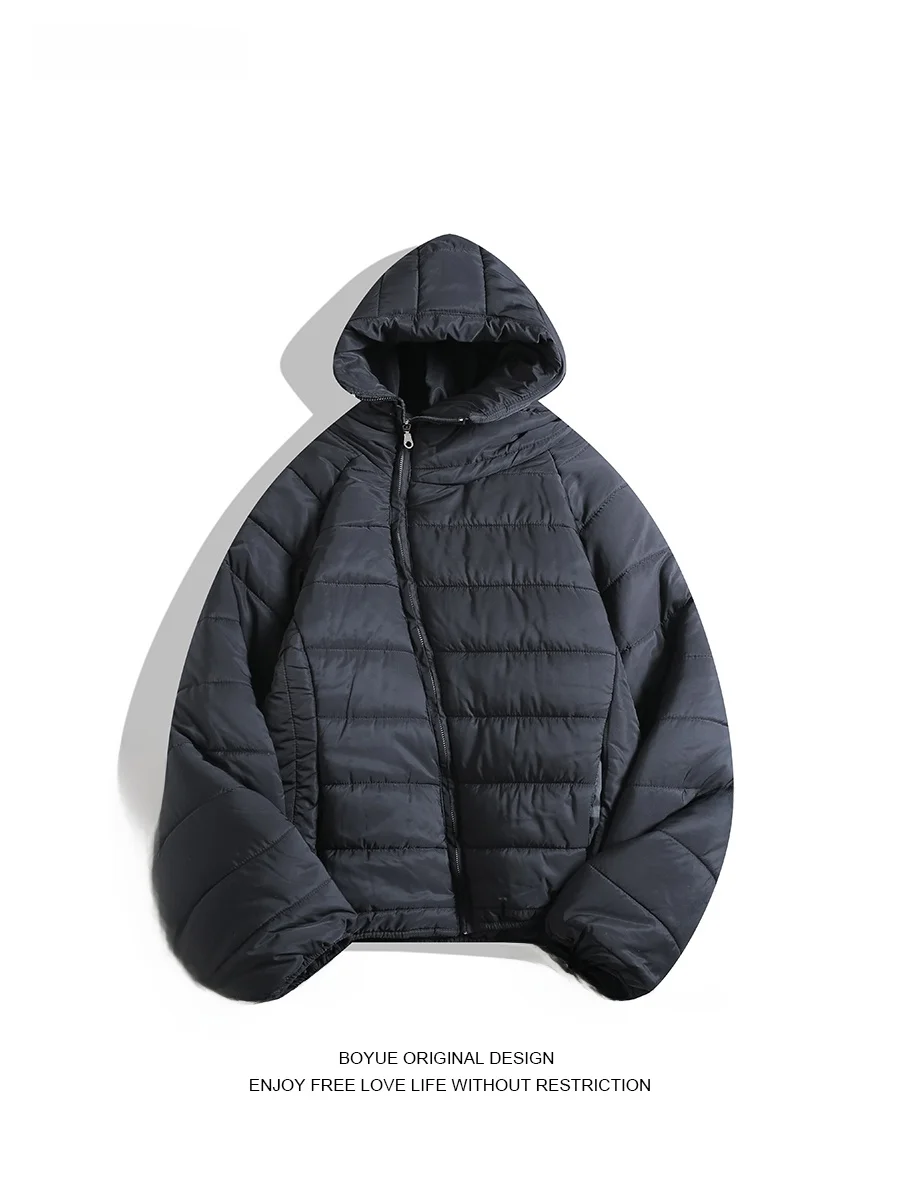 

Boyue Winter Outdoor Hooded High Collar Cotton Jaet ex Warm Casual Long Sve Zipper Closure Polyester Fiber Coat