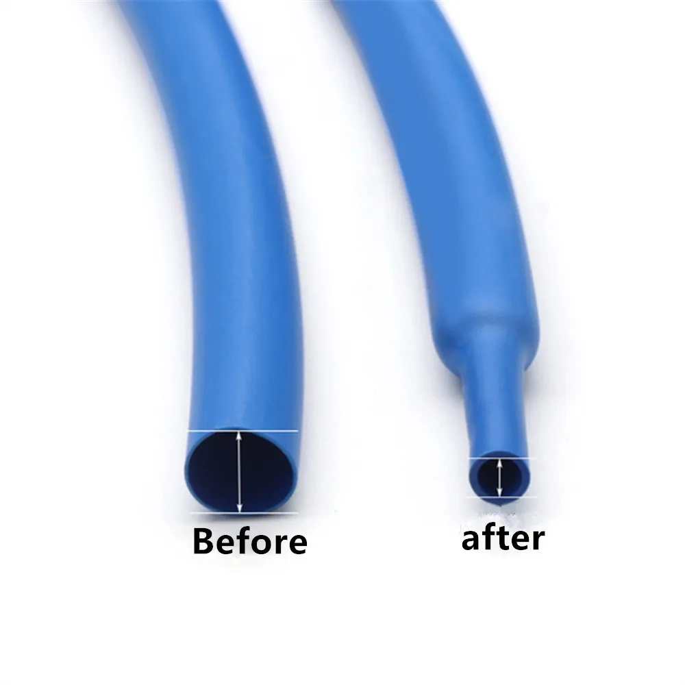 2:1 Blue Heat Shrink Heatshrink Tubing Tube Sleeving Wrap Wire 0.6mm 0.8mm 1mm 1.5mm 2mm 2.5mm 3mm 3.5mm 4mm 4.5mm