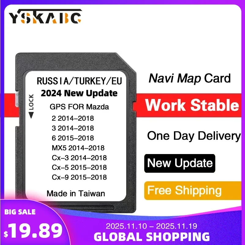 

Europe RU 2024 16GB Navigation Card for Mazda 2 3 6 CX-3 CX-5 GPS SD Card Newest Update Sofatware