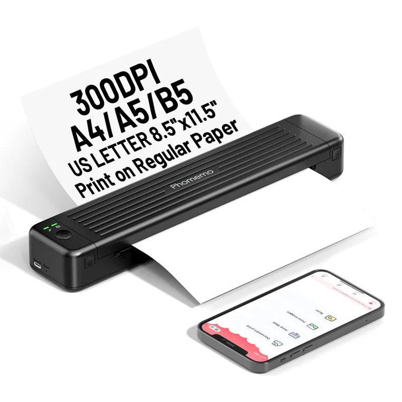 طابعة حرارية محمولة A4 بدون حبر بلوتوث PDF Excel آلة طباعة المستندات بكلمة لفة ورق للعمل المكتبي والمدرسة المنزلية #6