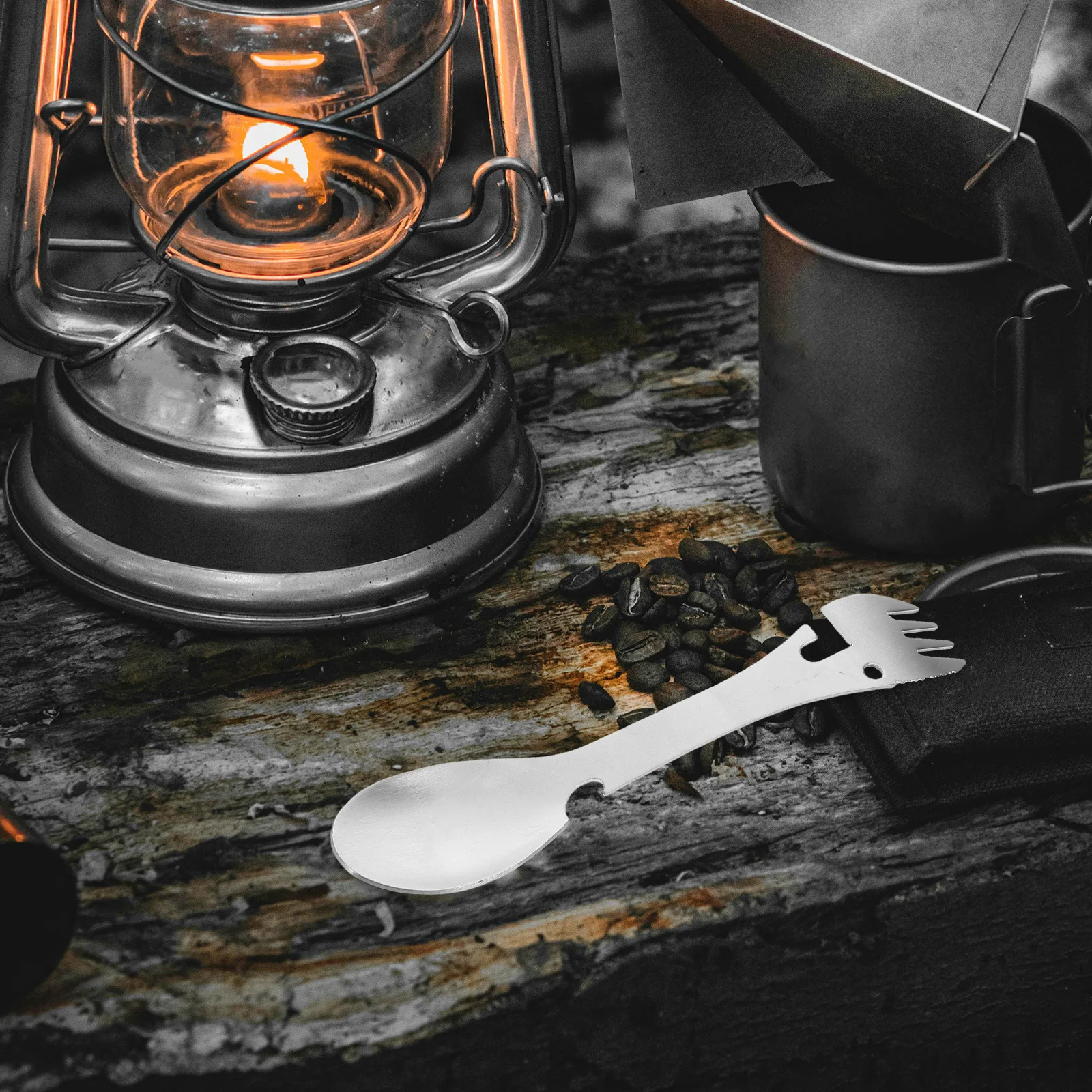 

Multifunctional Spork Stainless Steel Portable Camping Utensil for Hiking Picnics Outdoor Dining Reusable Lightweight