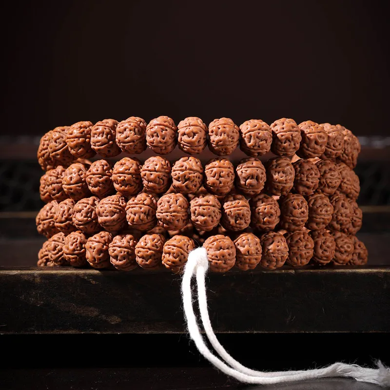 Imperial-Grade,-Blood, Old-Growth Bodhi Seed, 114 Beads, A Men'S Bracelet.