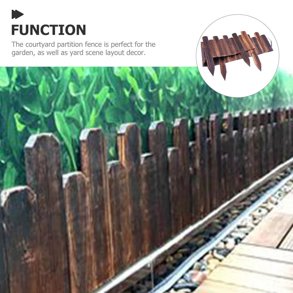 

Wood Garden Fence Edging Border Anti-Corrosion Landscape Lawn Protection Reusable Natural Decorative Outdoor Shrubs Trees Plants