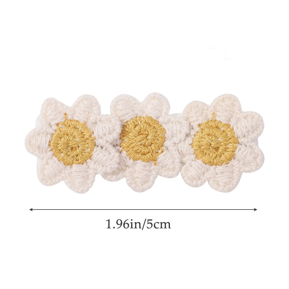 100 PCS/Lot, Vintage Sunflower Hair Clips For Baby Girls Lovely Embroidery Flower Hairpins Kids Hair Accessories