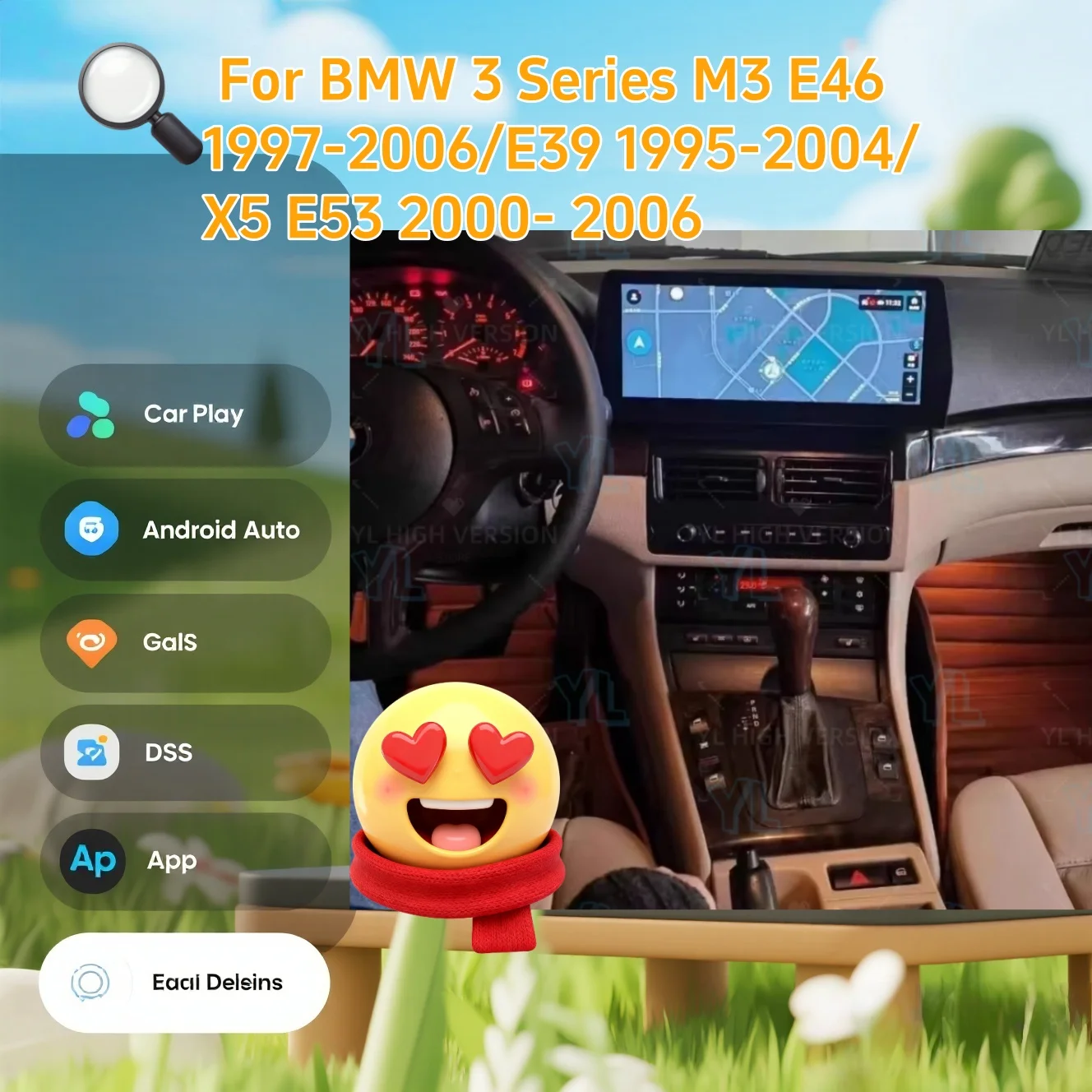 

Android14 12,3-дюймовый для BMW 3 серии M3 E46 1997-2006/E39 1995-2004/X5 E53 2000-2006 Автомобильный радиоприемник Мультимедиа GPS 4G Caplay Unit