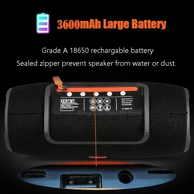3600mAh 40W Portable TWS Bluetooth Speaker Waterproof Subwoofer Boombox Music Player PC Column Support BT AUX TF USB
