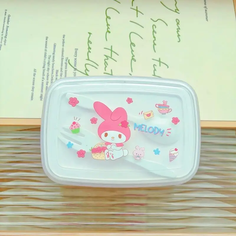 سانريو هالو كيتي ماي ميلودي كورومي صندوق الغداء صندوق الفواكه والخضروات منتج جديد كارتون محمول سعة كبيرة #3