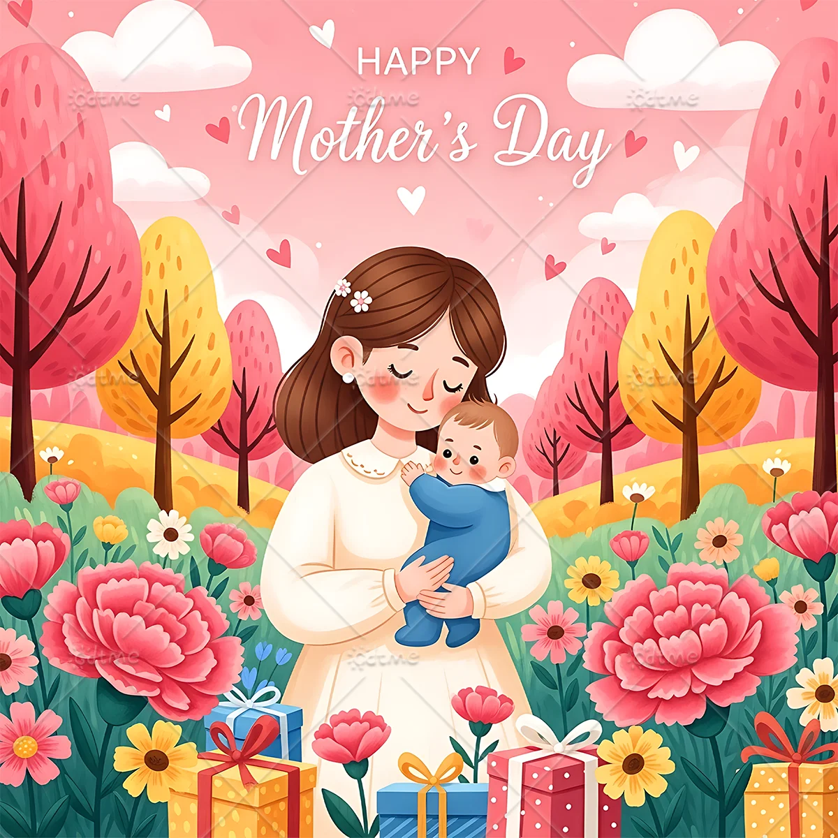 Mother's Day Bold-easy Patterns Coloring Book for Adults Cute Drawing Book Perfect Gift for Party and Birthday