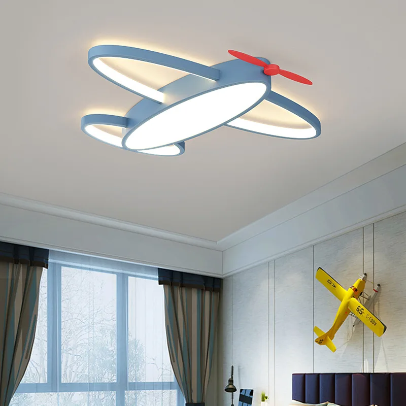 Airplane Kids Ceiling Light Full Spectrum High CRI Blue Light Filter Eye Protection Simple Bedroom Lamp