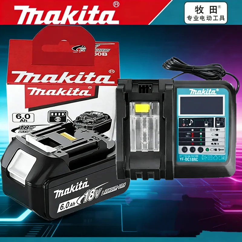 

Оригинальный аккумулятор Makita 18В 6Ач с индикатором заряда, перезаряжаемый аккумулятор Makita, BL1830 BL1840 BL1850, аккумулятор для электроинструментов