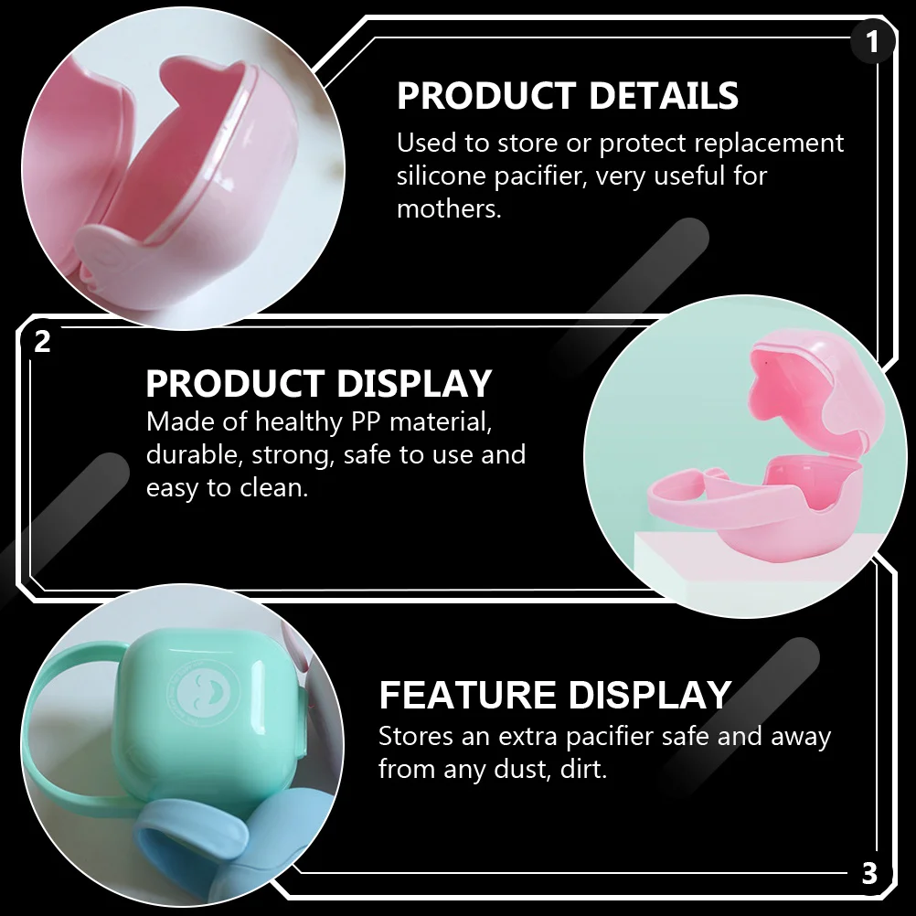 

2pcs Pacifier Storage Box Pp Material Smooth Edge Portable Travel Container For Baby Silicone Pacifier Holder Case Infant