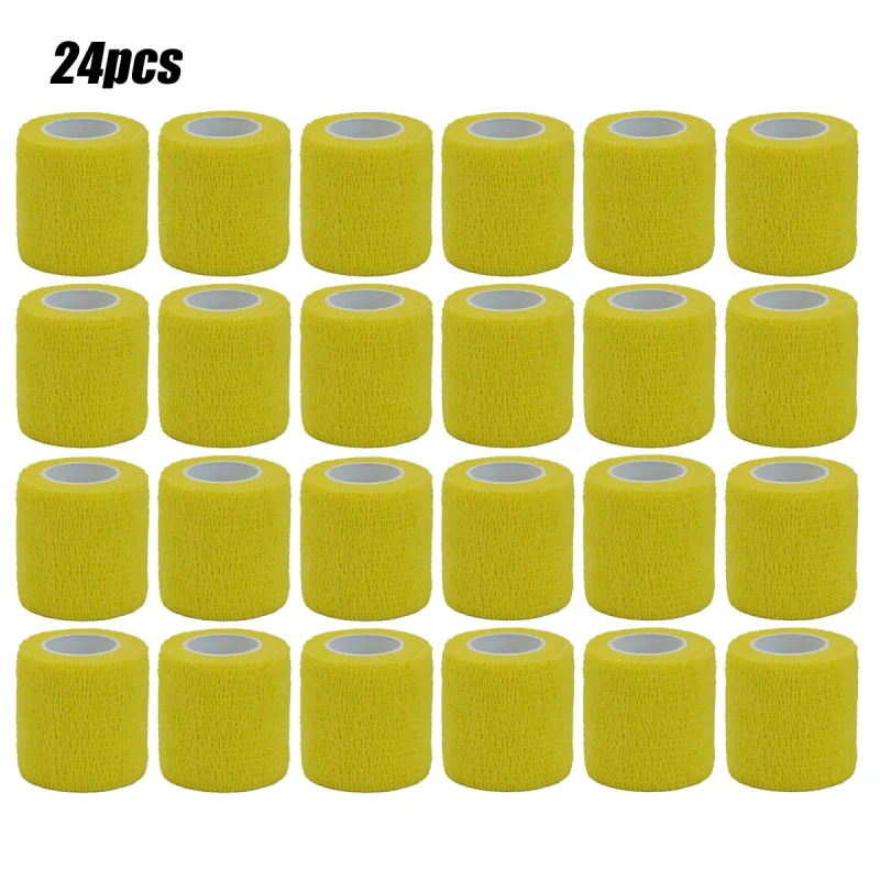 

1/6/12/24Pcs Yellow Sport Self Adhesive Elastic Bandage Wrap Tape Elastoplast For Knee Support Pads Finger Ankle Palm