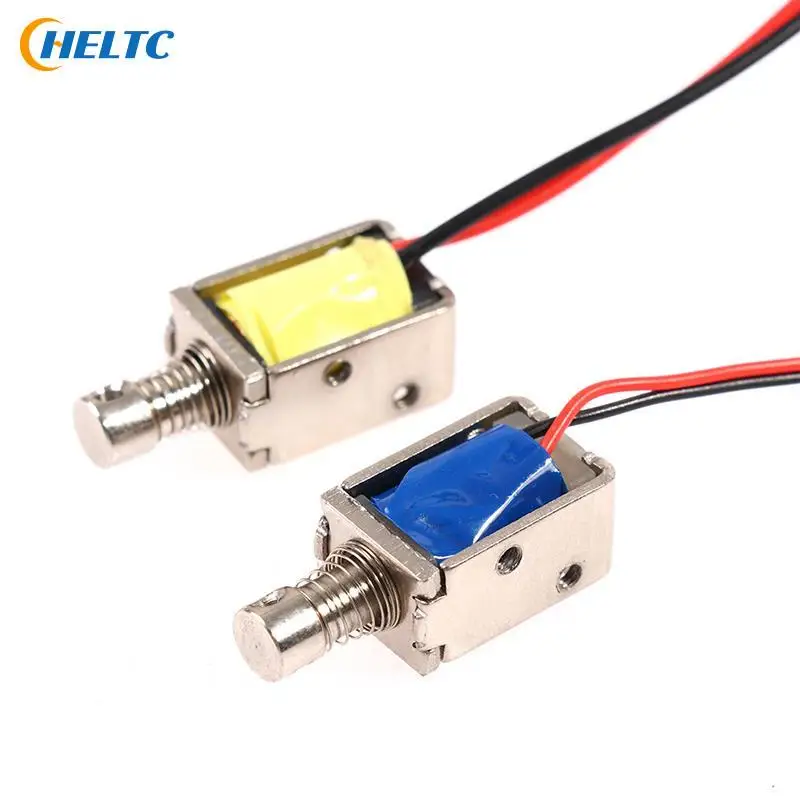 DC 3V 5V 6V 9V 12V  Mini Tiny Push-Pull Square Solenoid Through Type Electromagnet Stroke 4mm 0.2N