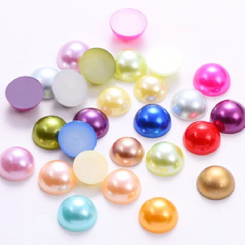 2/3/4/5/6/8/10mm all sizes Half Round Beads Flat Back Pearl Scrapbook Beads For Jewelry Making DIY Handmade Scrapbooking Beads