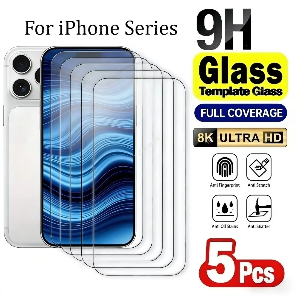 

Screen Protector For iPhone 16 17 Pro Max 13 11 12 15 14 Plus 7 8 6 16e XR XS X SE Air 17promax HD Protective Tempered Glass