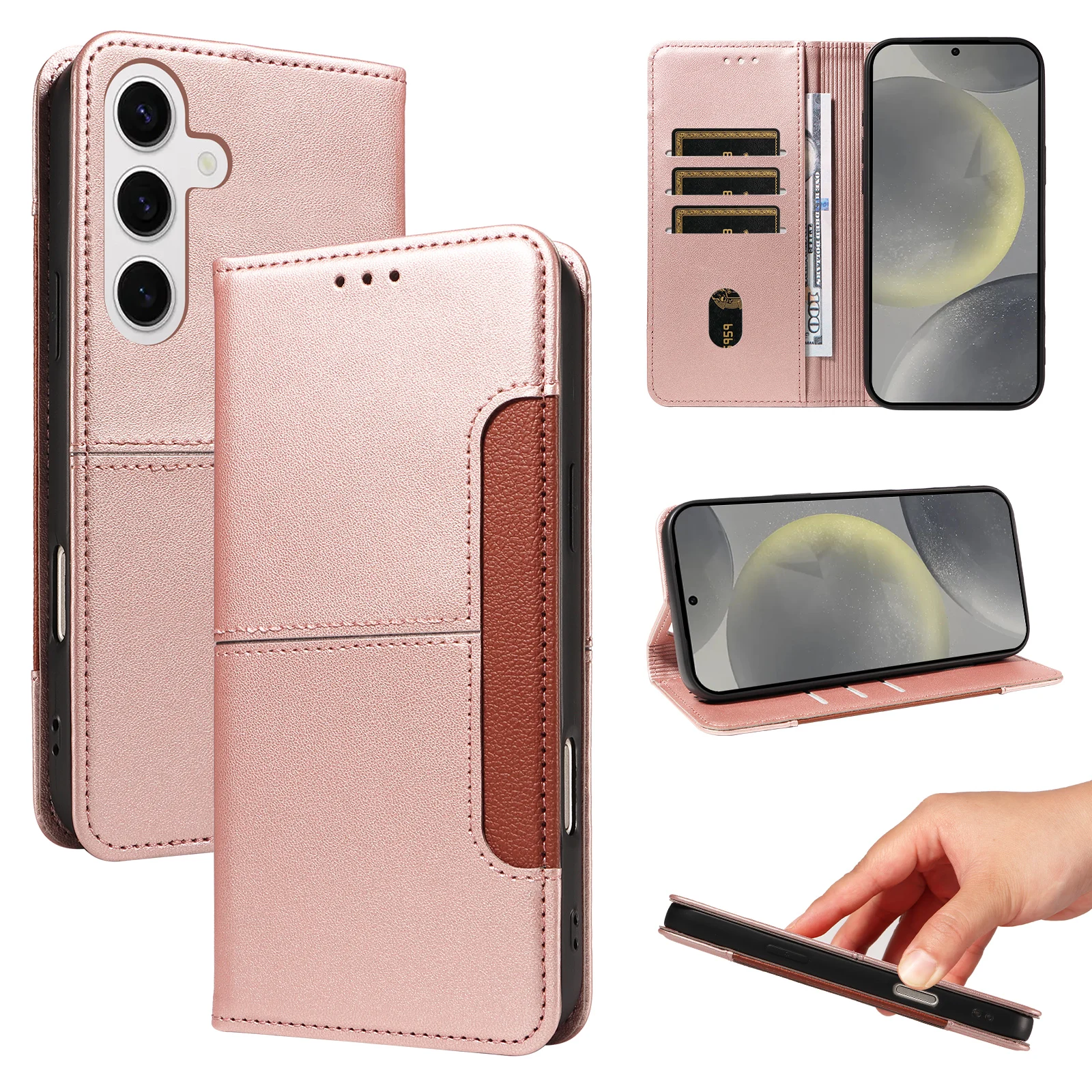 Magnetische Flip-Hülle Schutzhülle für Samsung A57/A56/A55/A17/A16/A15 Anti-RFID-Interferenz Handyhülle Multi-Kartenfach Brieftaschen-Stil Kunstleder Schutzhülle – Detail 1