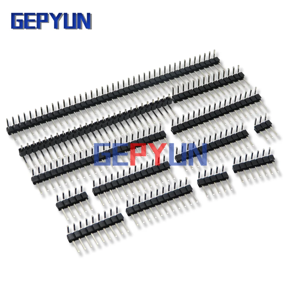 10PCS 1X/2/3/4/5/6/8/10/40 PIN Single Row Right Angle MALE PIN HEADER 2.54MM PITCH Strip Connector Socket 3p/4p/6p/8p/20p/40p