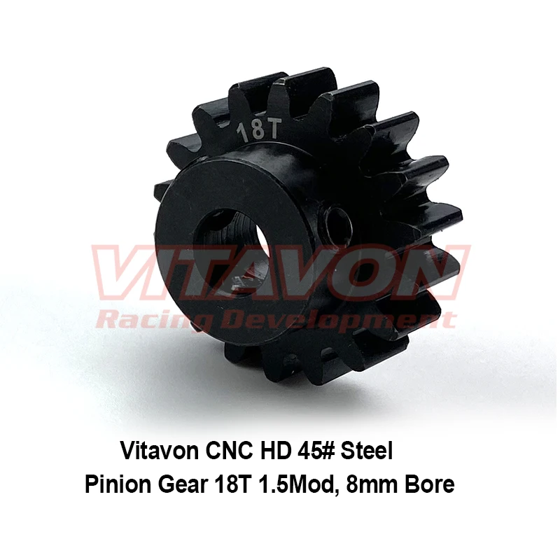 VITAVON CNC 45# HD 1.5Mod 18T Pinion Gear 8mm bore for X-MAXX / DBXL / 5B