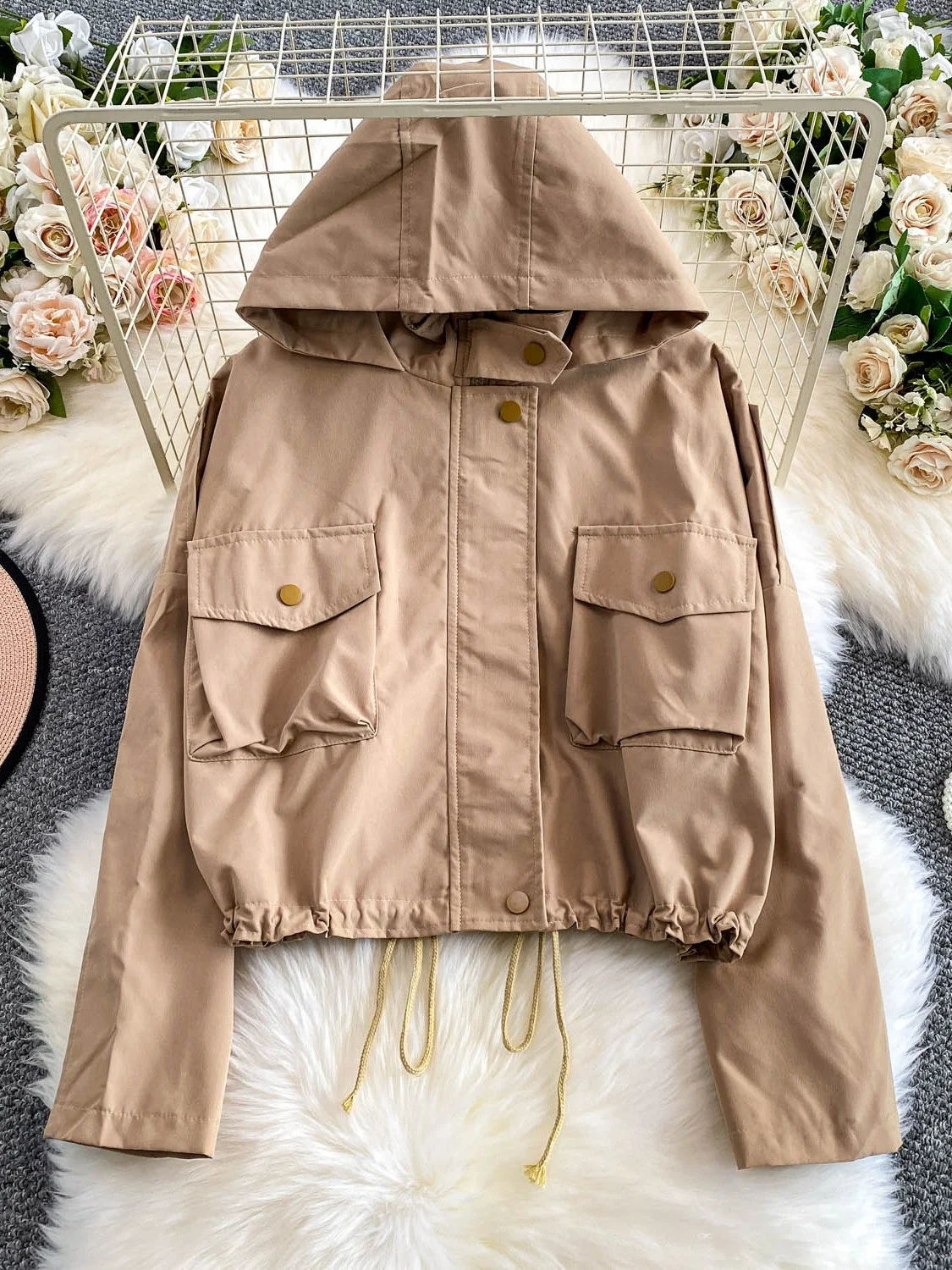 Hot Girl مقنعين حماية من الأشعة فوق البنفسجية Jaet المرأة تصميم مزدوج كيت فضفاض التخسيس Dstring عمال ort أعلى