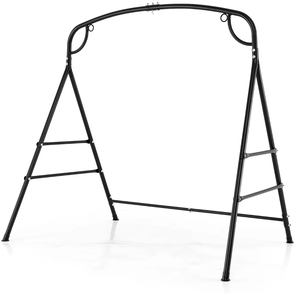 

RELAX4LIFE Подставка для стула-гамака на открытом воздухе — грузоподъемность 660 фунтов, сверхмощный металлический каркас для качелей с 3 подвесными кольцами, 2 подвешивания, A-рамка