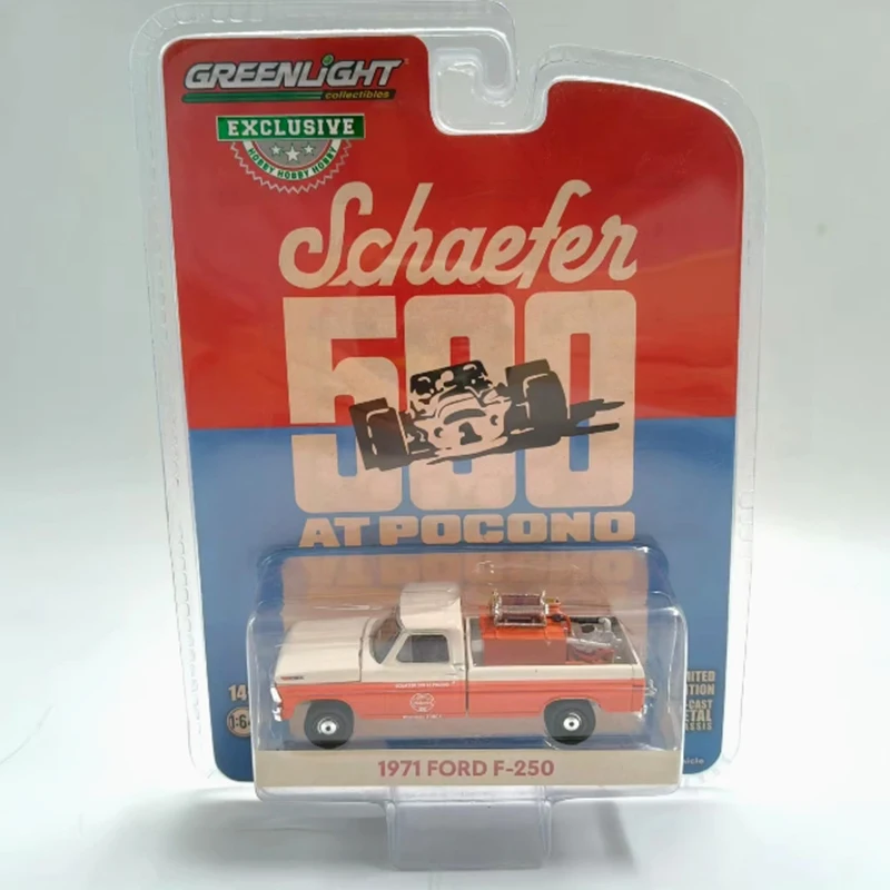 

Greenlight масштаб 1:64, F-250, модель автомобиля из сплава 1971, статическая коллекция, украшенные праздничными игрушками, сувенирный подарок