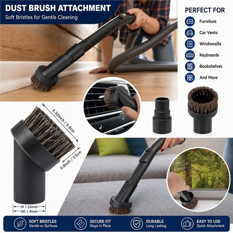 N98R Vacuum Cleaner Accessories Kit For Universal Attachments Cleaning For Home, Car, Furniture, Pet Hair& Tight Areas Space