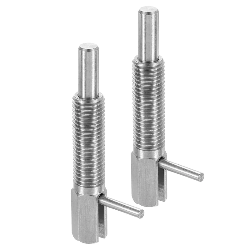 AS60-M16 L Spring Plunger Retractable Indexing Plunger Pin, Stainless Steel Spring Loaded Latch Telescopic Locking Pin(2Pcs)