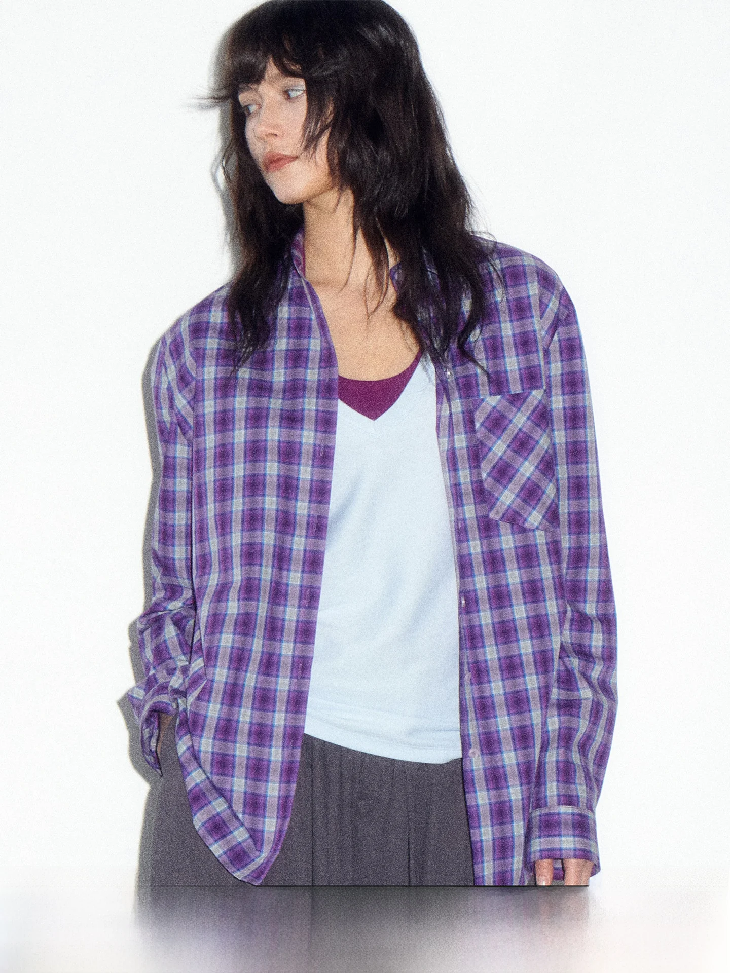 

Весенне-летняя клетчатая рубашка с длинным рукавом, повседневная, свободного кроя, из хлопка, женская, удобная, дышащая