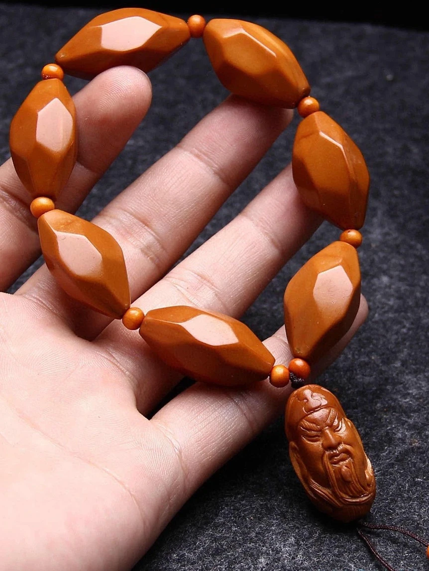 

Olive Nut Carving Pr Bracelet Collectables-Autograph Rosary Damo Guanyin Blessing Pendant Hand-Held Silent Buddha