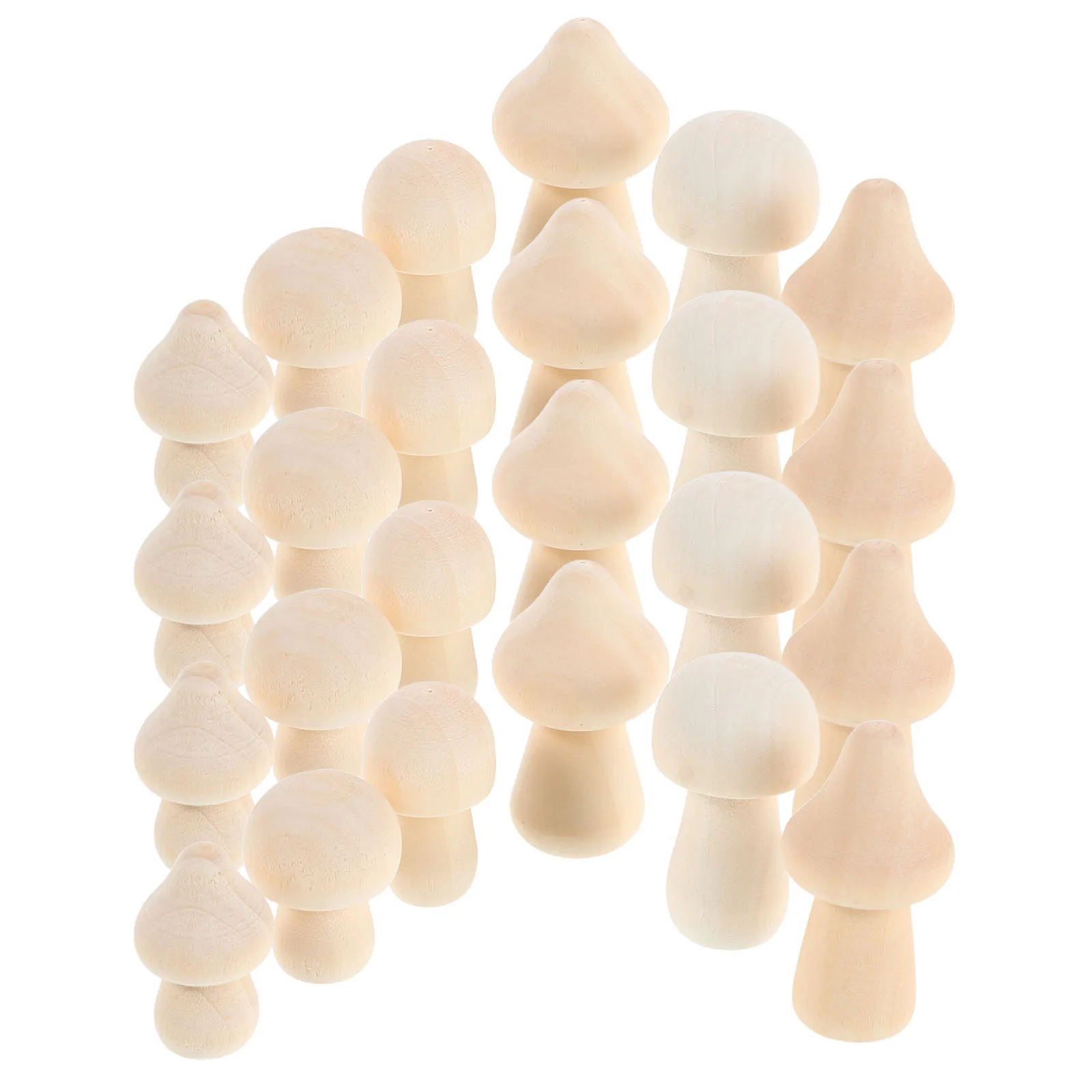 

42pcs Wooden Mushroom Ornaments Unfinished Mini Mushroom Figurines For Diy Paint Craft Art Projects Desk Decor Handicrafts