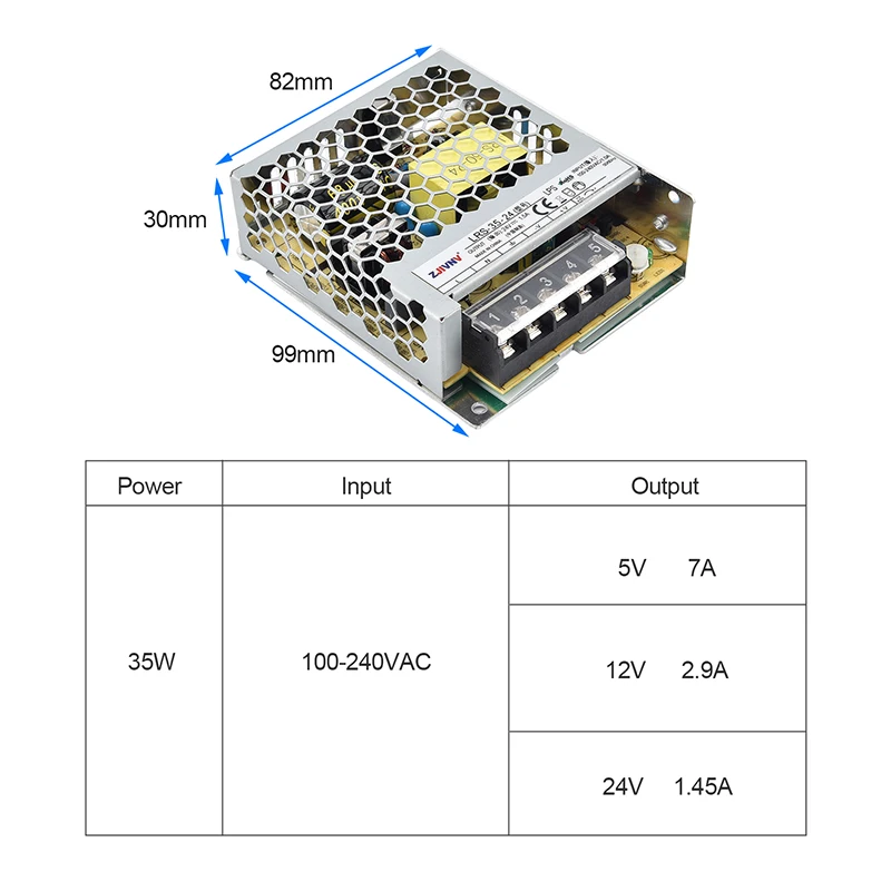 35W LRS Series Switching Power Supply LRS-35-5 LRS-35-12 LRS-35- LRS-35-15 LRS-35-24 LRS-35-36 LRS-35-48 AC to DC 12V 24V PSU