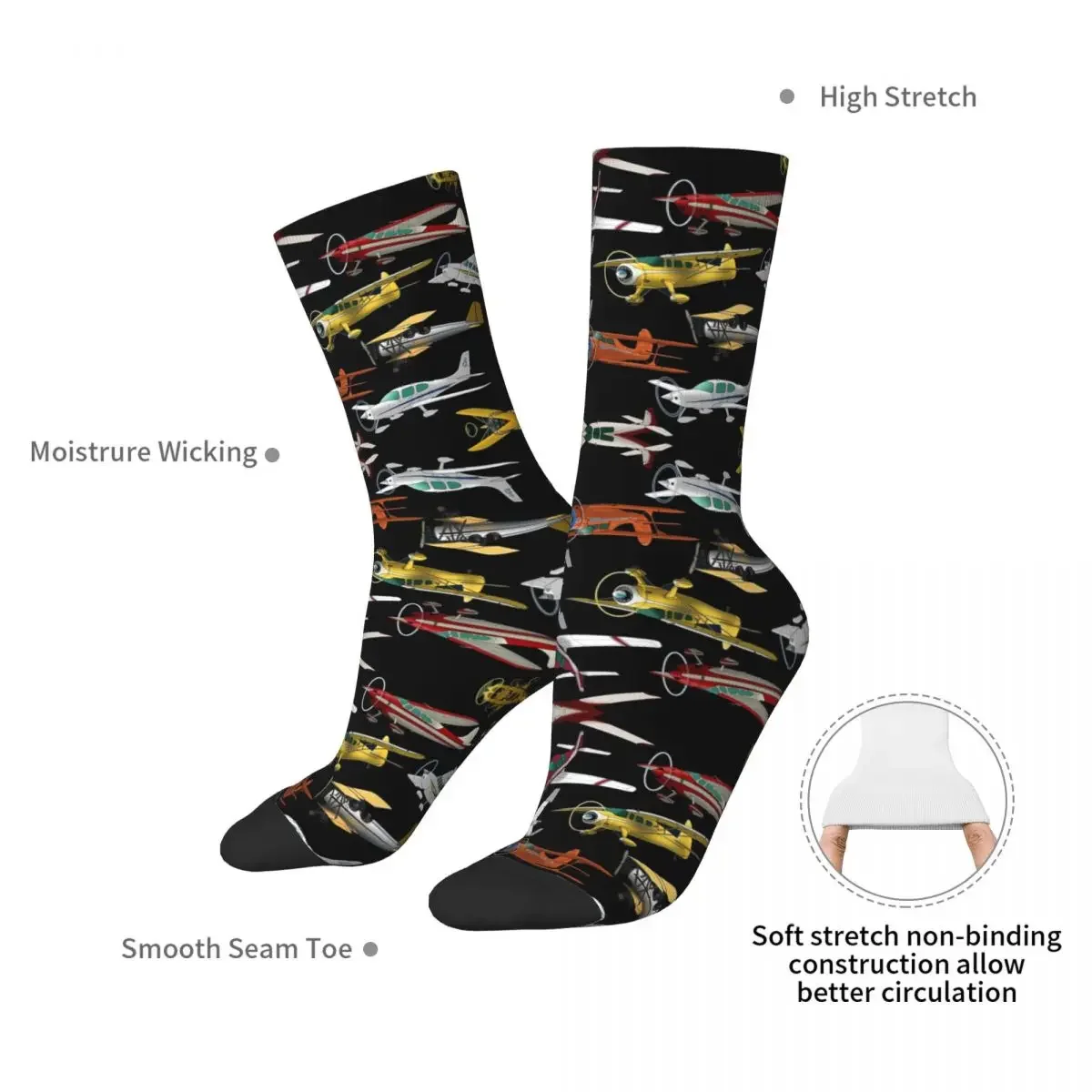 Ein Himmel voller Flugzeuge Socken Harajuku Schweiß absorbierende Strümpfe die ganze Saison über Socken für das Geburtstags geschenk der Frau