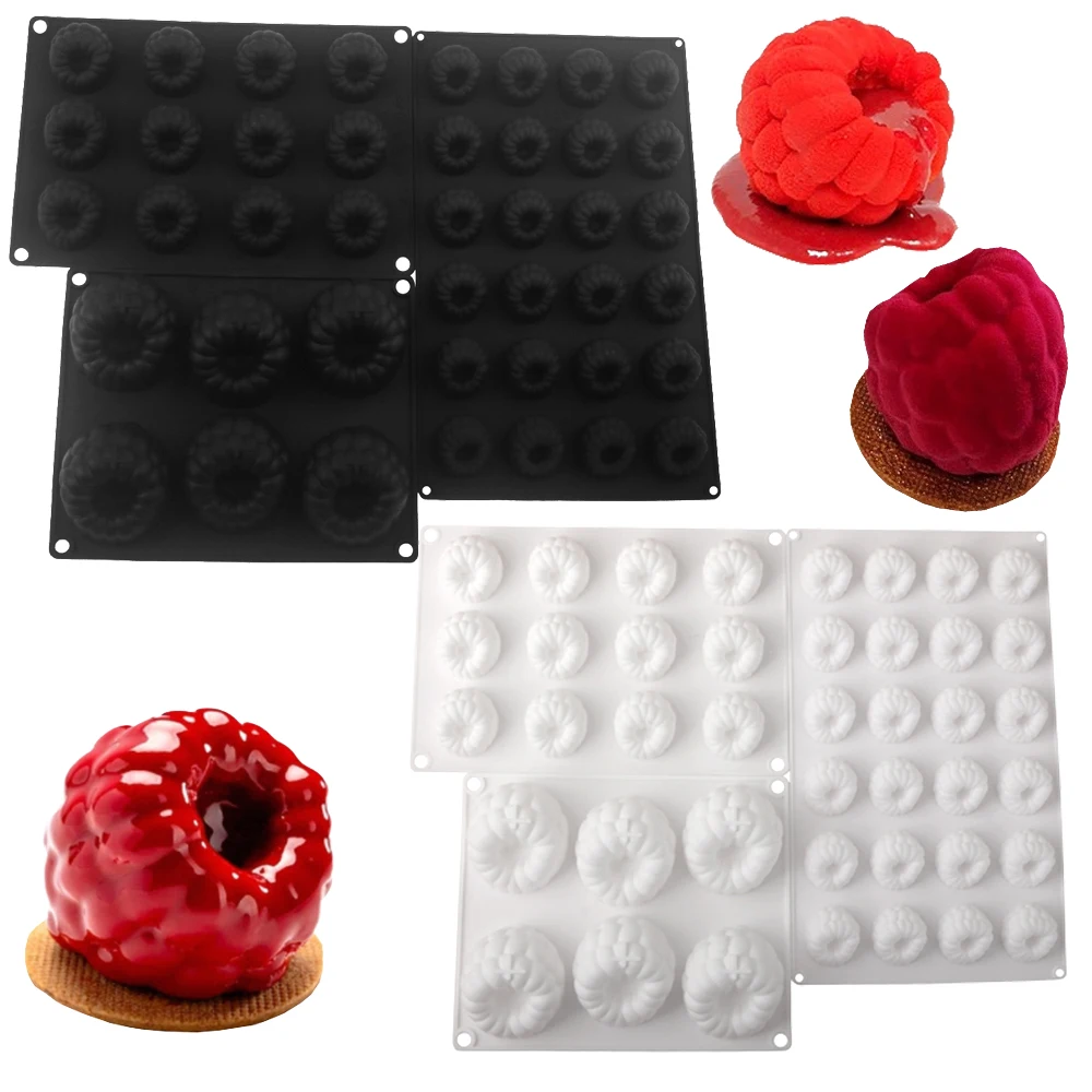 Raspberry Mousse Silicone Mold, in the French  style Raspberry Shape for Chocolate Desserts and Baking