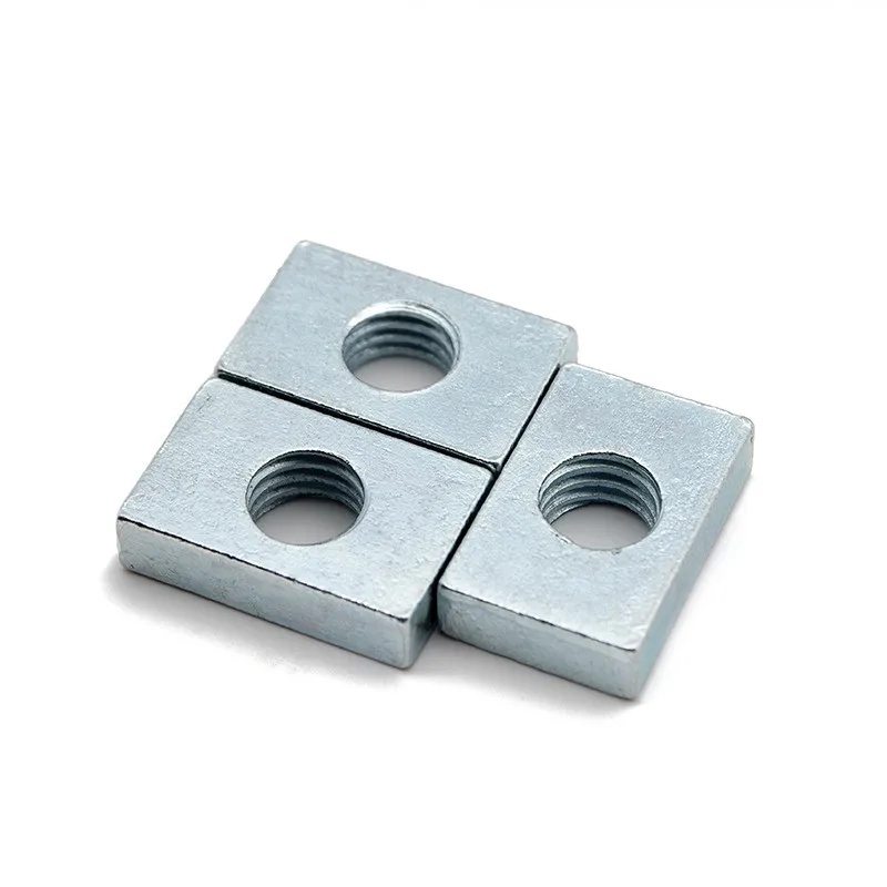 10/ 50pcs Square Nut M3 M4 M5 M6 M8 Zinc-Plated Carbon Steel Thin Rectangular Nuts Slider Block for Aluminum Profile Accessory