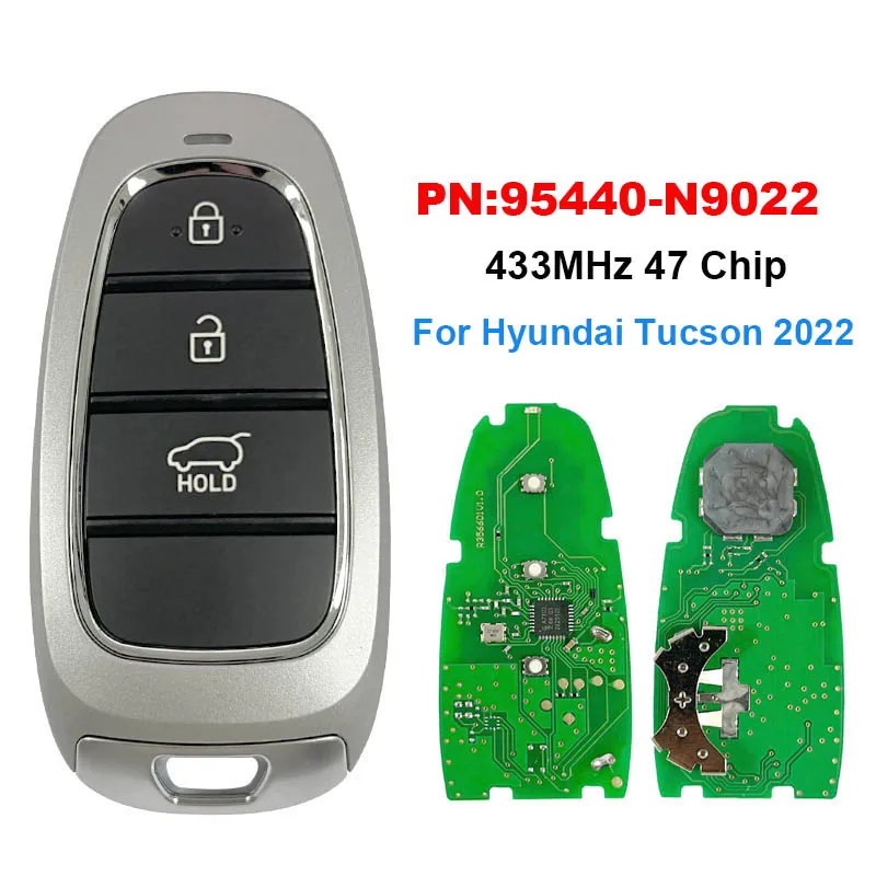 

CN020269 For Hyundai Tucson 2022 Aftermarket Smart Remote Key 3 Buttons 433MHz 47 Chip FCC ID : FOB-4F25 PN:95440-N9022