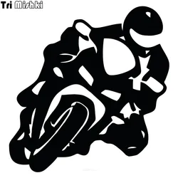 Tri Mishki Hzx339# 15.5*15cm Biker on Board Car Sticker Auto Funny Car Stickers Vinyl Decals Waterproof Reflective Sticker