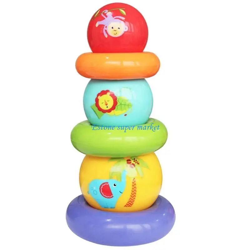 

090B Stacking Rings Kids Interactive High Capacity for Creative Baby Colorful To