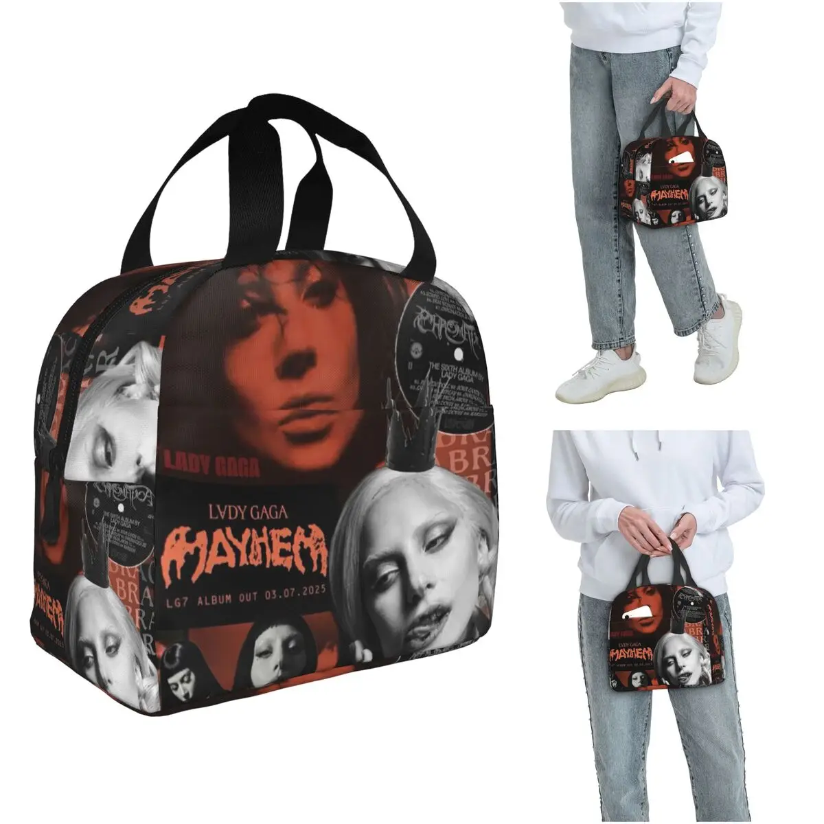 

Lady Gaga Mayhem, новый альбом, изолированная сумка для обеда для детей, школьный холодильник, термосумка для еды, герметичная коробка для завтрака, контейнер