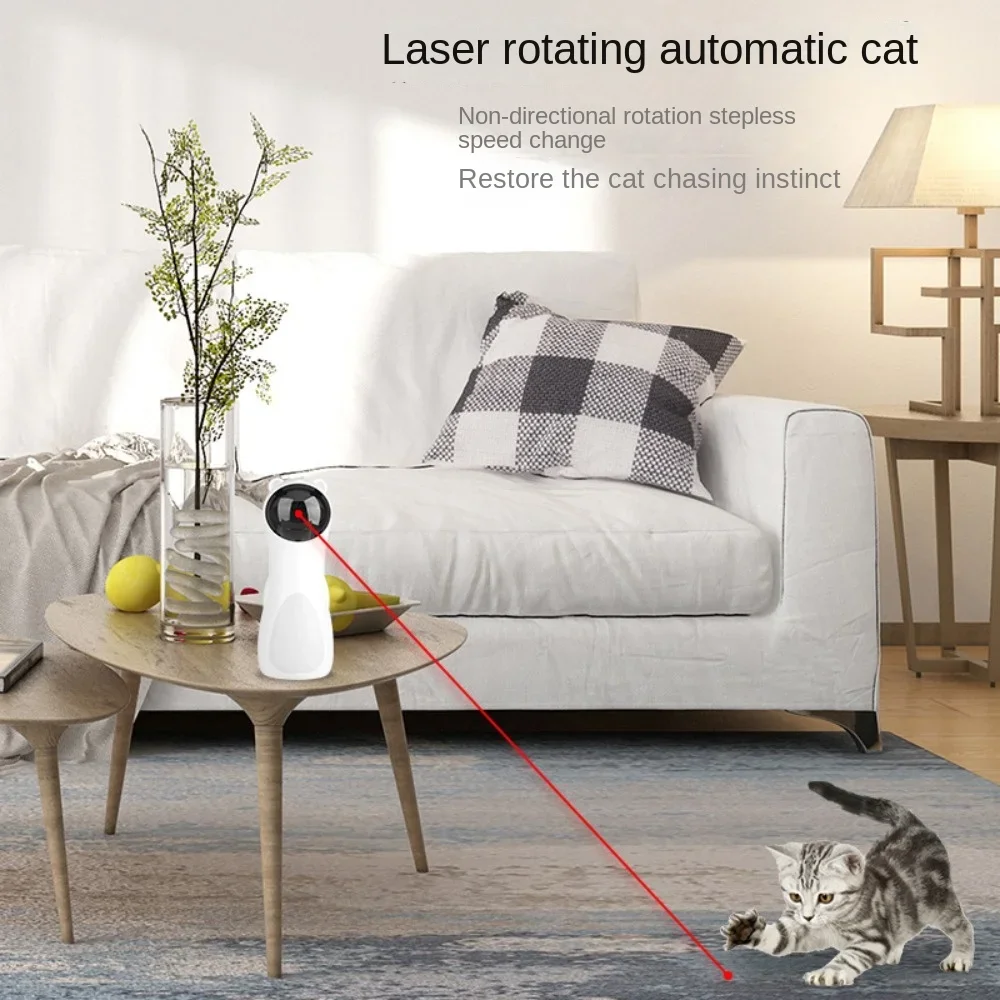 Cat Toy Self Entertainment Laser Teasing Device LED Red Light Laser Intelligent Toy Automatic Laser Cat Teasing Device