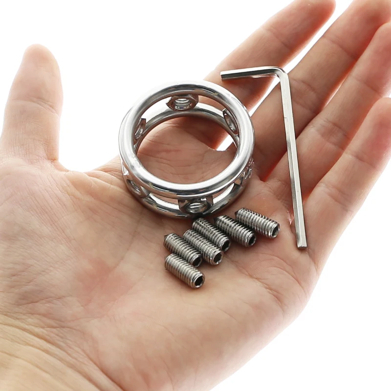 CBT Sex Toys For Men Traction Chain Penis Ring Adjustable Spikes Stainless Steel Cockring BDSM Bondage Restraint Adults Games