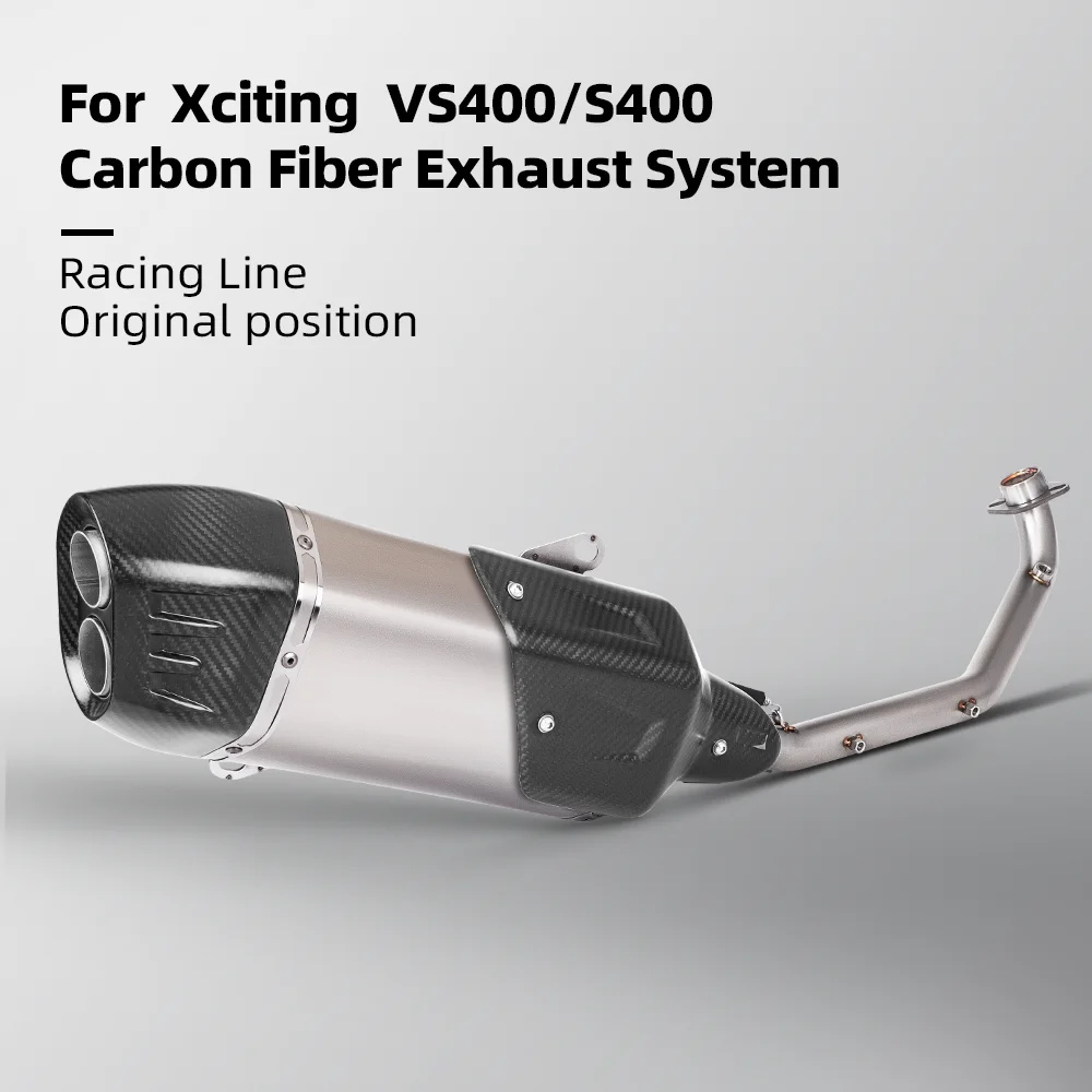 

For Xciting VS400 S400 Motorcycle Exhaust Pipe Original Position Caliber Lossless Installation Link Pipe Carbon Fibre Muffler